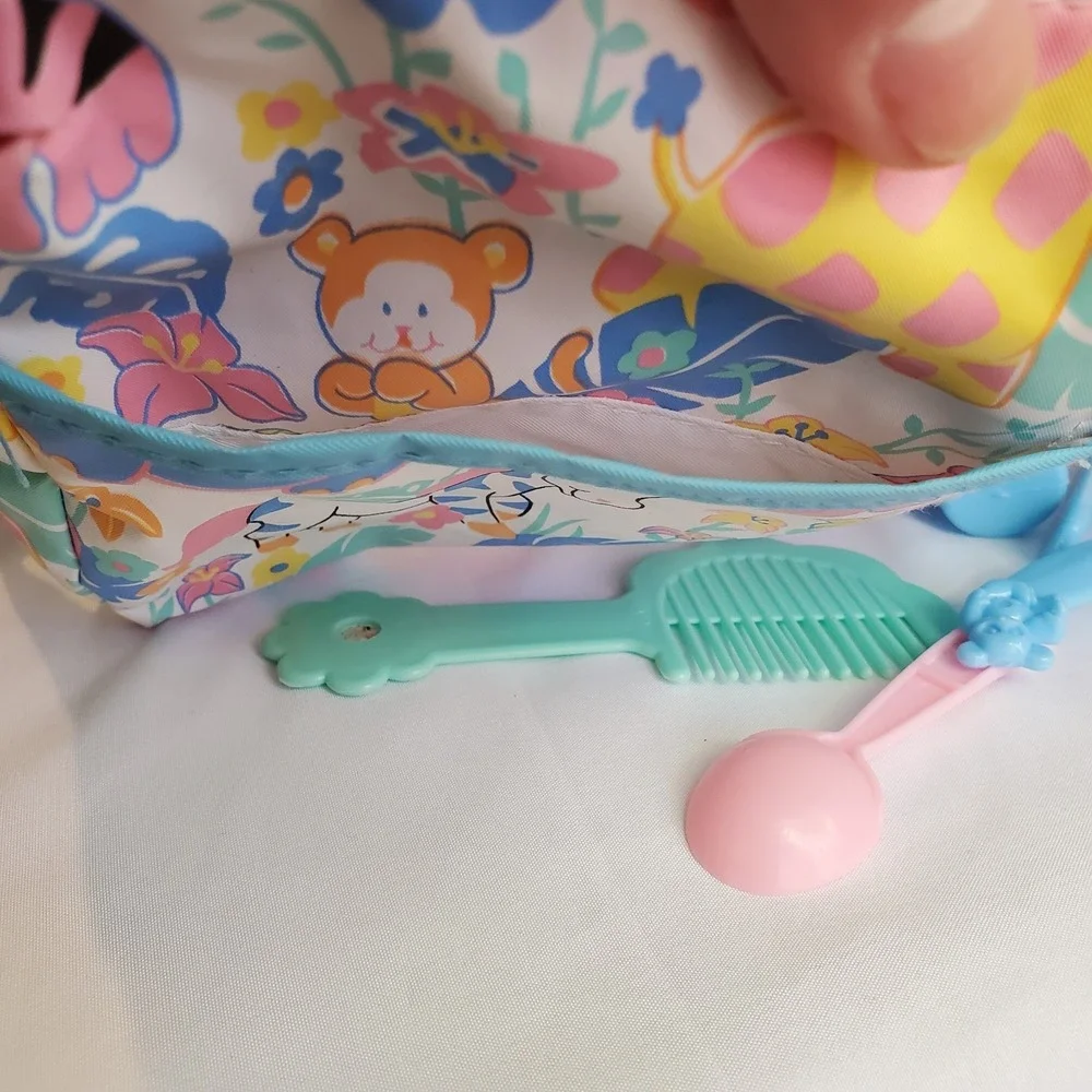 Vintage Diaper Bottle Baby Play Pastel Animals Jungle And Accessories Small 8 in